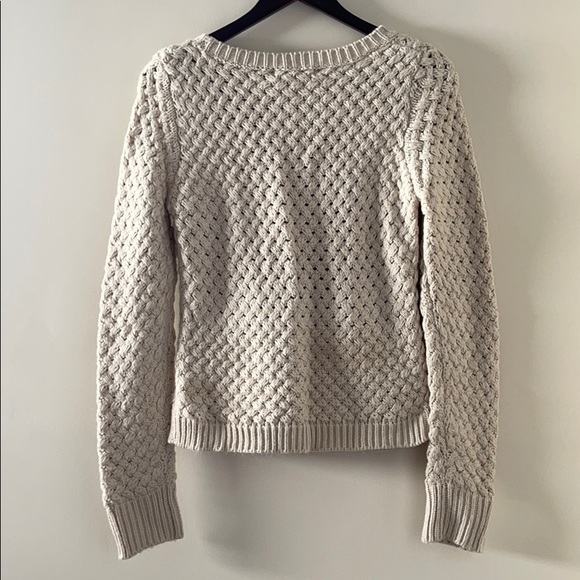 Olive & Oak Cream Woven Sweater with Pockets - M - Picture 5 of 5